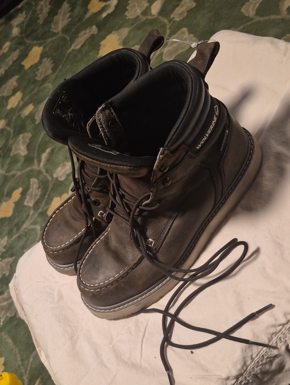 Wolverine Men's Dark Brown Leather Moc Toe Work Boots